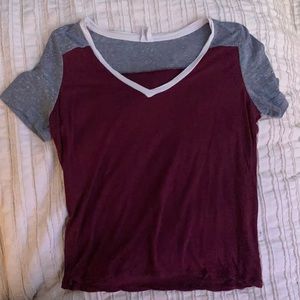 Burgundy and grey Full Tilt T-shirt size Medium